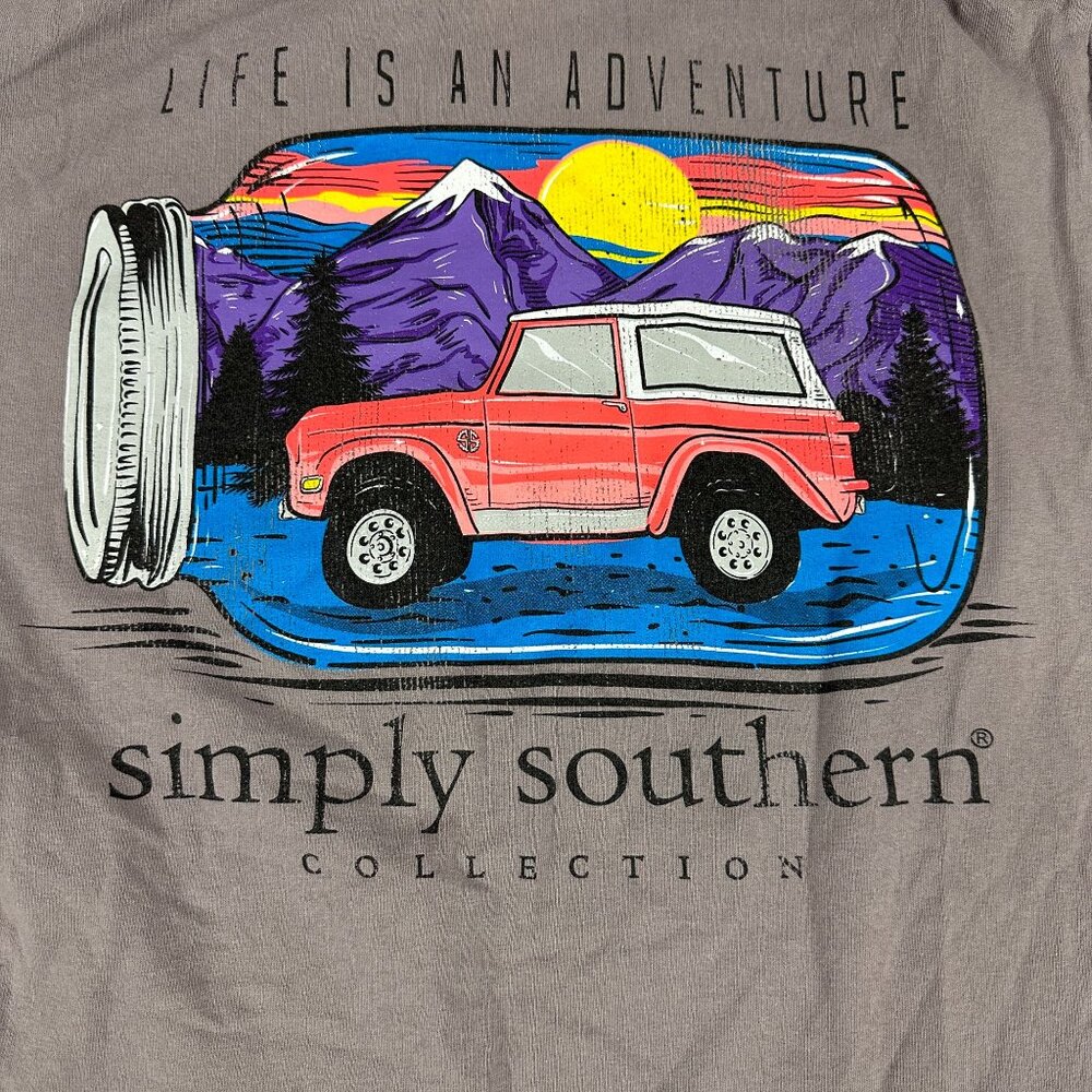 Simply Southern Long Sleeve Graphic T-Shirt Life Is An Adventure Size S